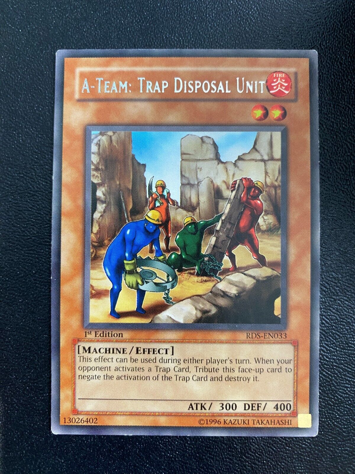 Yugioh A-Team: Trap Disposal Unit RDS-EN033 Rare 1st Edition HP