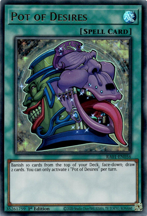 Yugioh Pot of Desires RA01-EN056 Ultra Rare 1st Edition NM