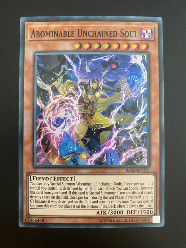 Yugioh Abominable Unchained Soul IGAS-EN019 Unlimited Edition Super Rare NM