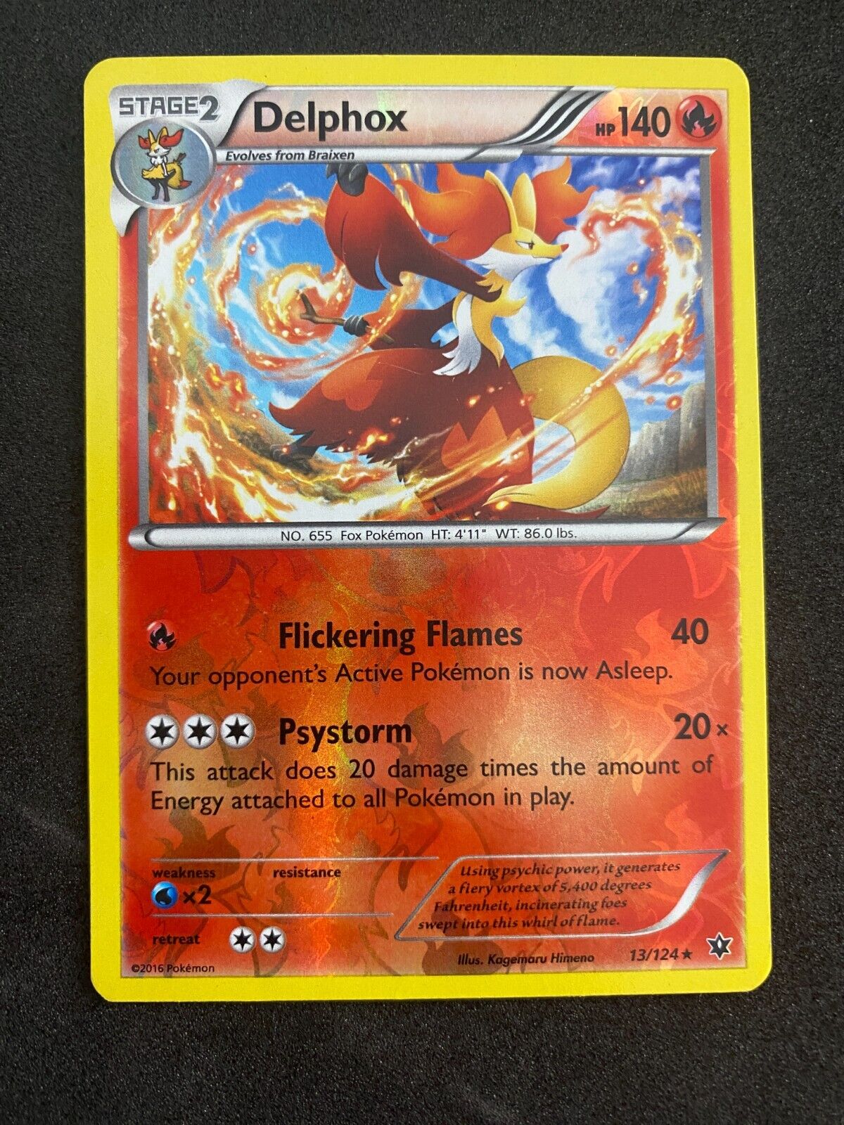 Pokemon Delphox 13/124 Fates Collide Reverse Holo LP