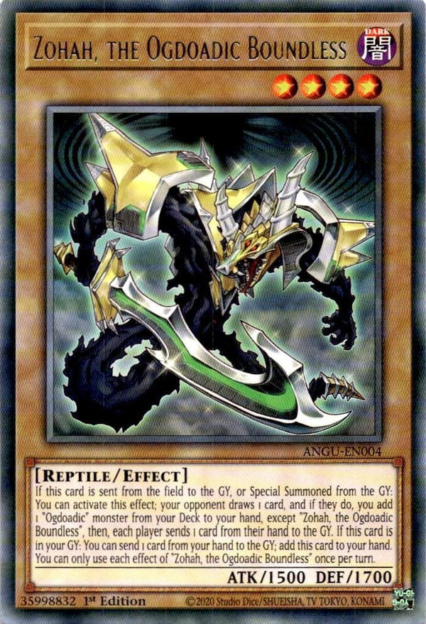 Yugioh Zohah, the Ogdoadic Boundless ANGU-EN004 Rare 1st Edition NM