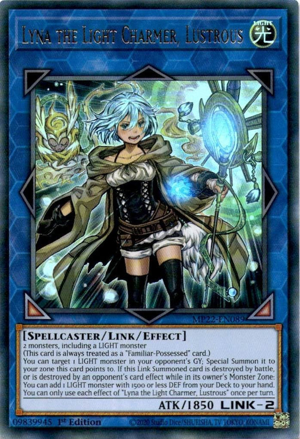 Yugioh Lyna the Light Charmer, Lustrous MP22-EN089 Ultra Rare 1st Edition NM