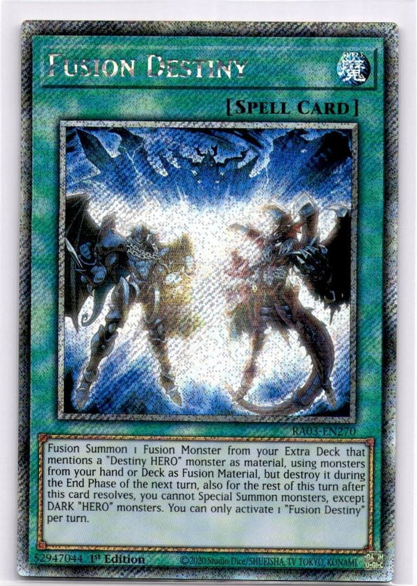 Yugioh Fusion Destiny RA03-EN270 Platinum Secret Rare 1st Edition NM