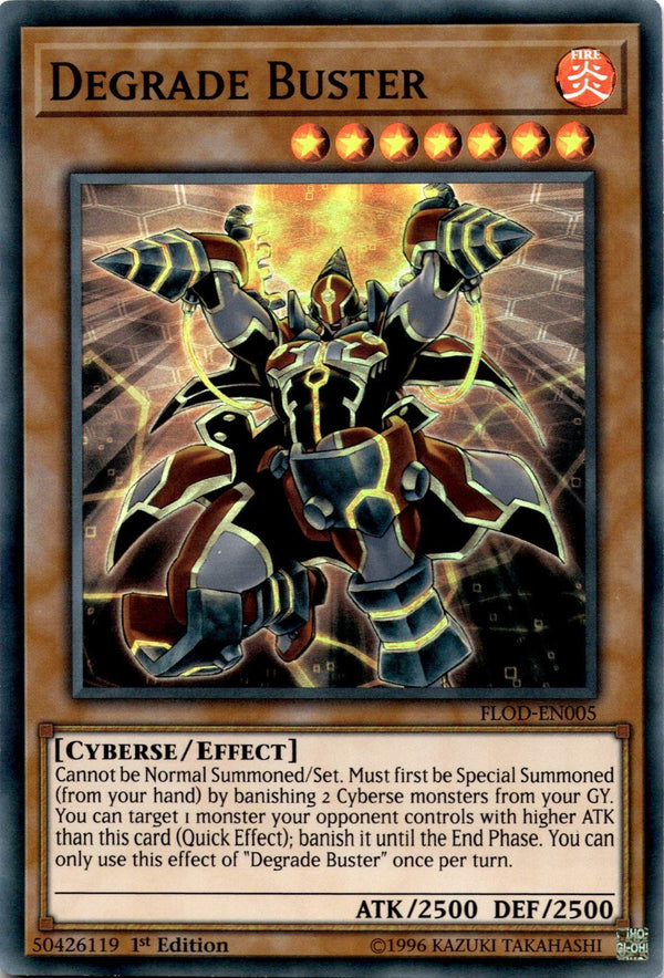 Yugioh Degrade Buster FLOD-EN005 Super Rare 1st Edition NM