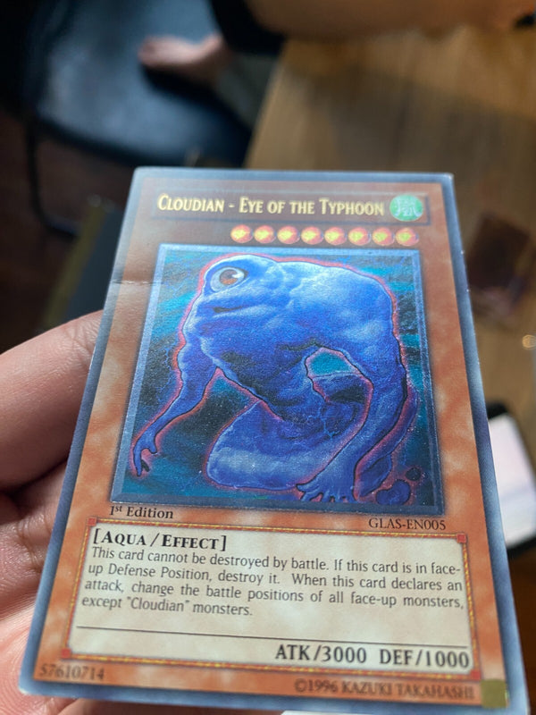 Yugioh Cloudian - Eye of the Typhoon GLAS-EN005 Ultimate Rare 1st Edition HP/MP