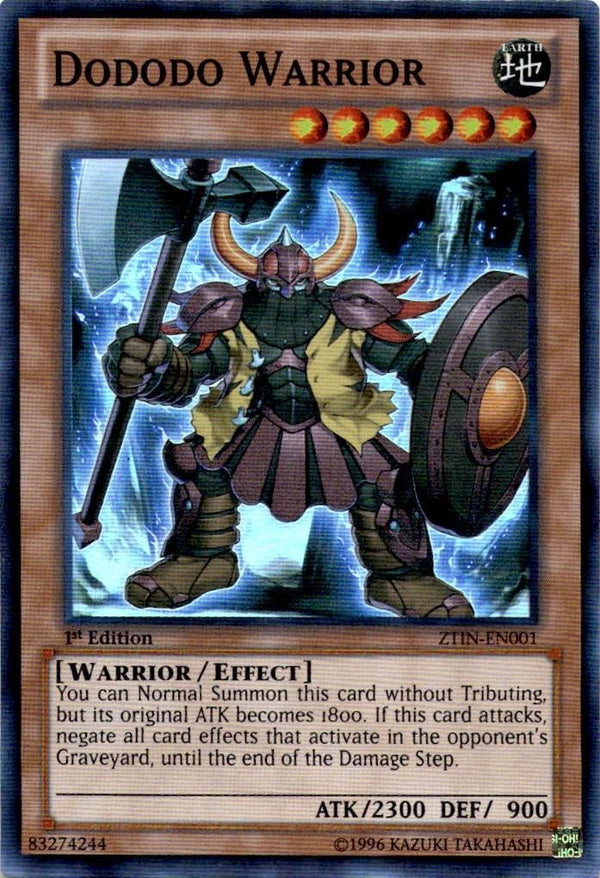 Yugioh Dododo Warrior ZTIN-EN001 Super Rare 1st Edition LP