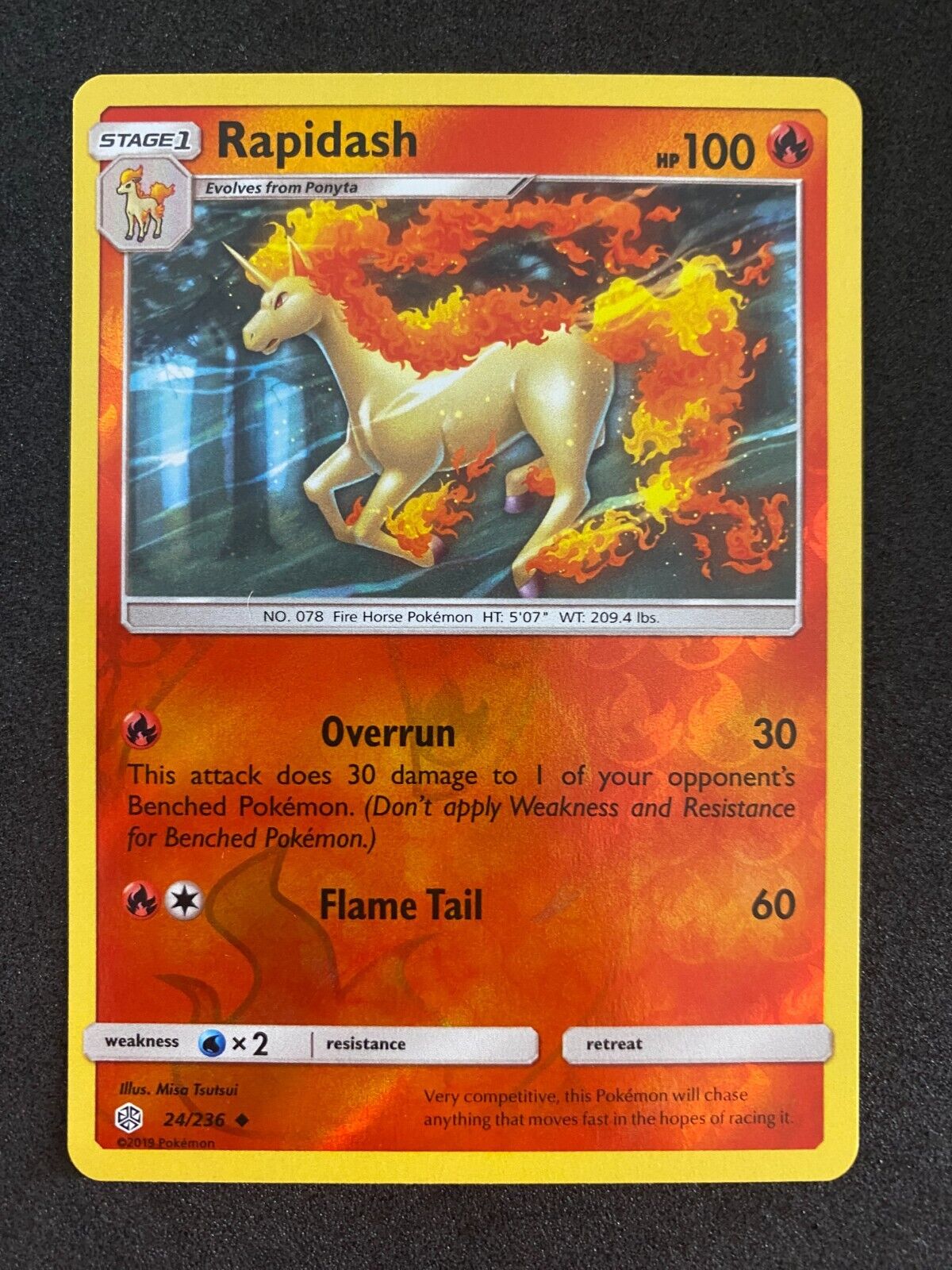 Pokemon Rapidash 24/236 Cosmic Eclipse Reverse Holo NM