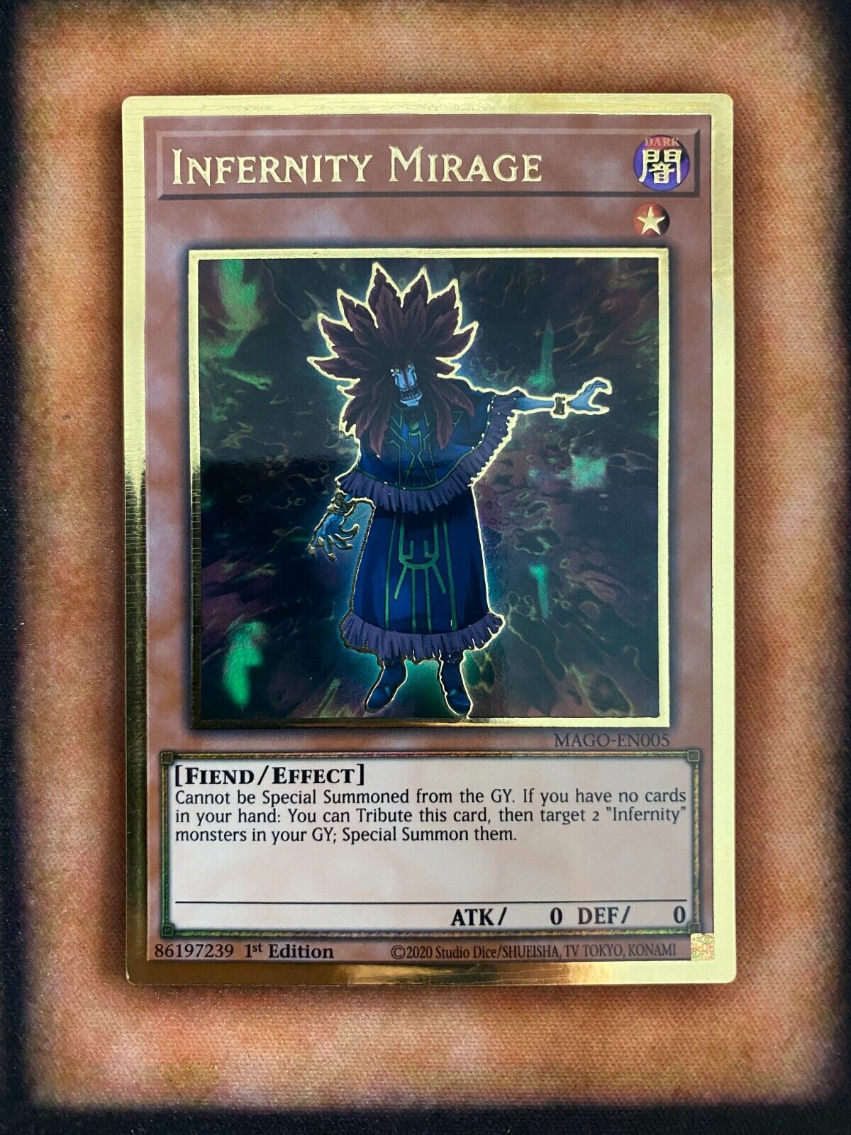 Yugioh Infernity Mirage MAGO-EN005 Premium Gold Rare 1st Edition NM/MINT