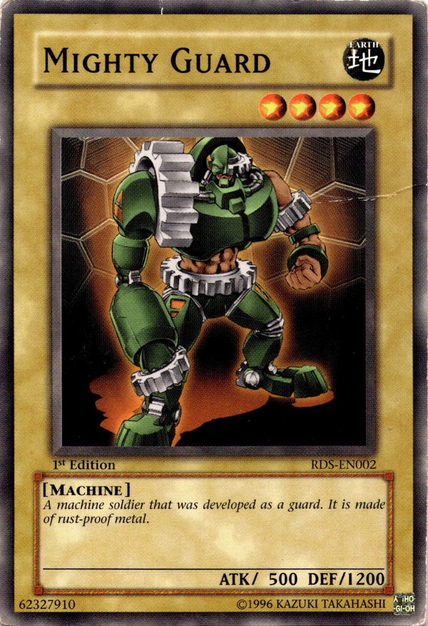 Yugioh Mighty Guard RDS-EN002 Common 1st Edition DAMAGED