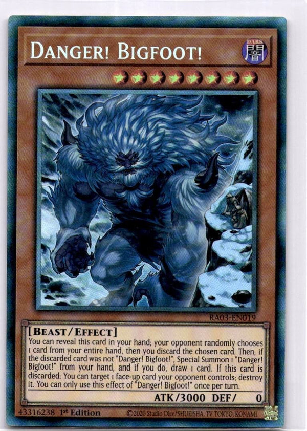 Yugioh Danger! Bigfoot! RA03-EN019 Alt Art Collector’s Rare 1st Edition NM