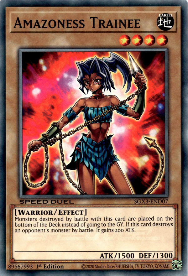 Yugioh Amazoness Trainee SGX3-END07 Speed Duel Common 1st Edition NM