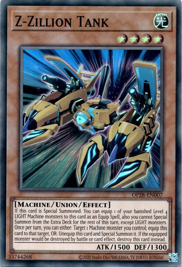 Yugioh Z-Zillion Tank OP28-EN007 Super Rare 1st Edition NM