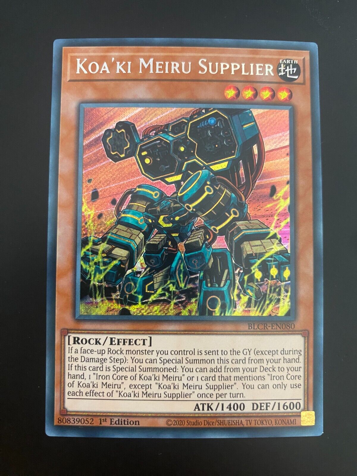 Yugioh Koa'ki Meiru Supplier BLCR-EN080 1st Ed Secret Rare (Foil Bleed) NM/MINT