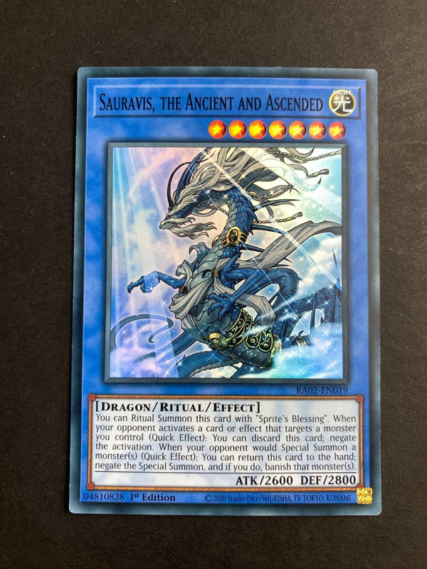 Yugioh Sauravis, the Ancient and Ascended RA02-EN019 Super Rare 1st Edition NM