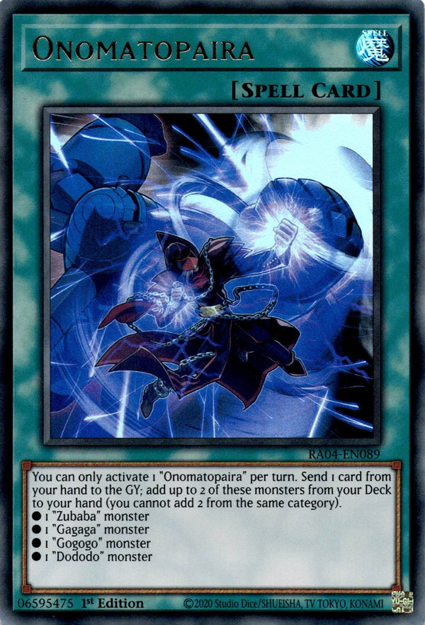 Yugioh Onomatopaira RA04-EN089 Ultra Rare 1st Edition NM