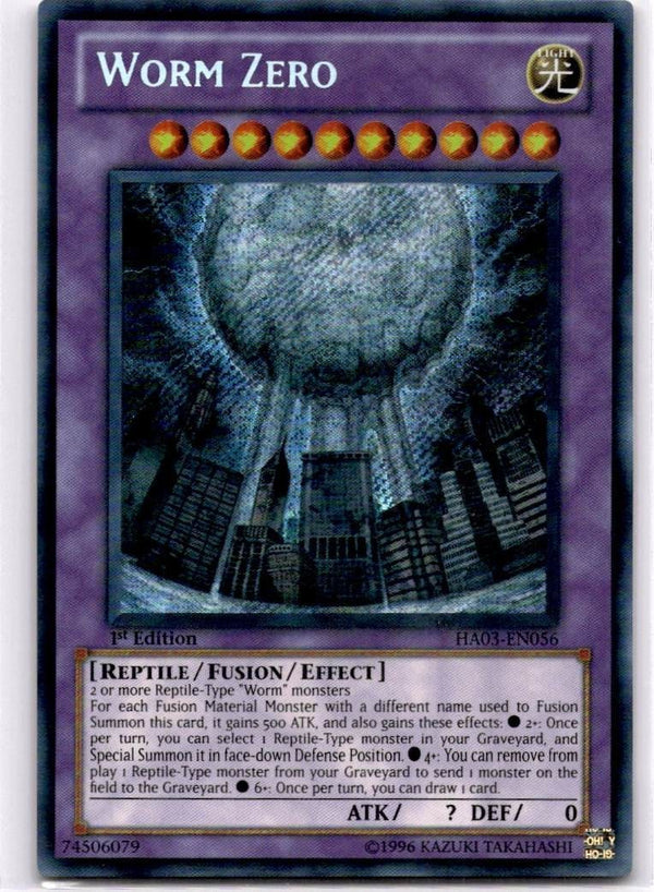 Yugioh Worm Zero HA03-EN056 Secret Rare 1st Edition VLP/NM