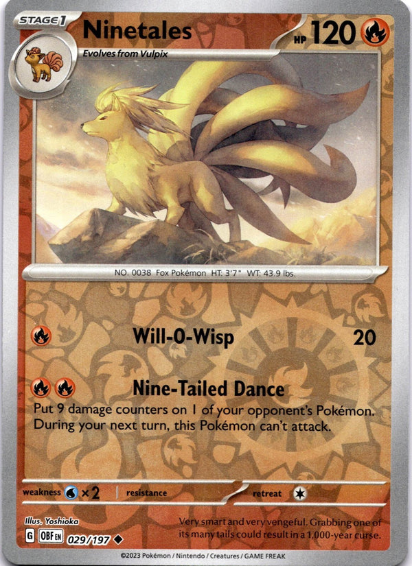 Pokemon Ninetales 029/197 Paldea Evolved Reverse Holo NM