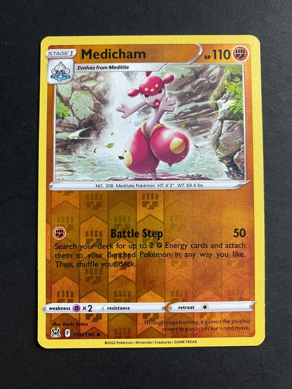 Pokemon Medicham 100/196 Lost Origin Reverse Holo NM