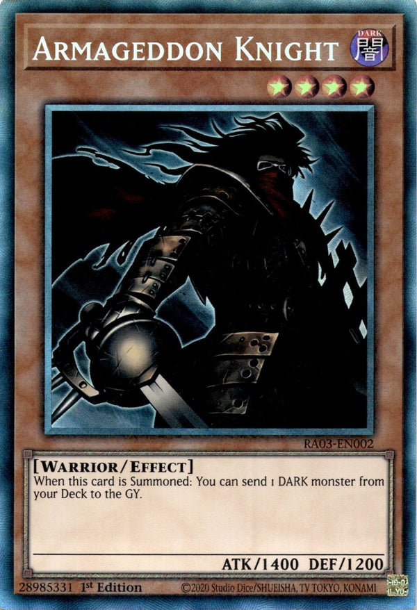 Yugioh Armageddon Knight RA03-EN002 Collector’s Rare 1st Edition NM