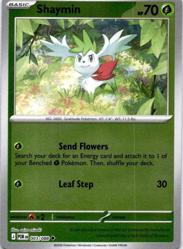 Pokemon Shaymin 003/088 Perfect Order Reverse Holo NM