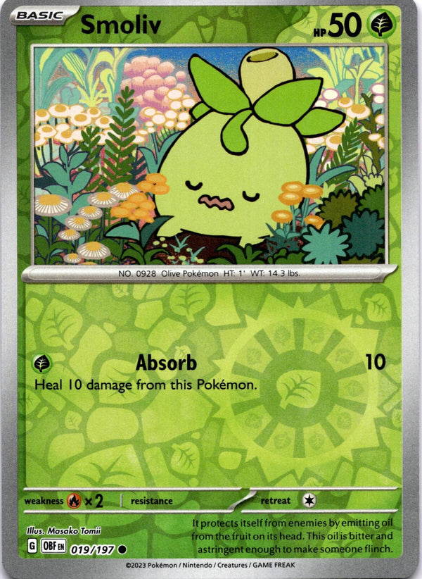 Pokemon Smoliv 019/197 Paldea Evolved Reverse Holo NM