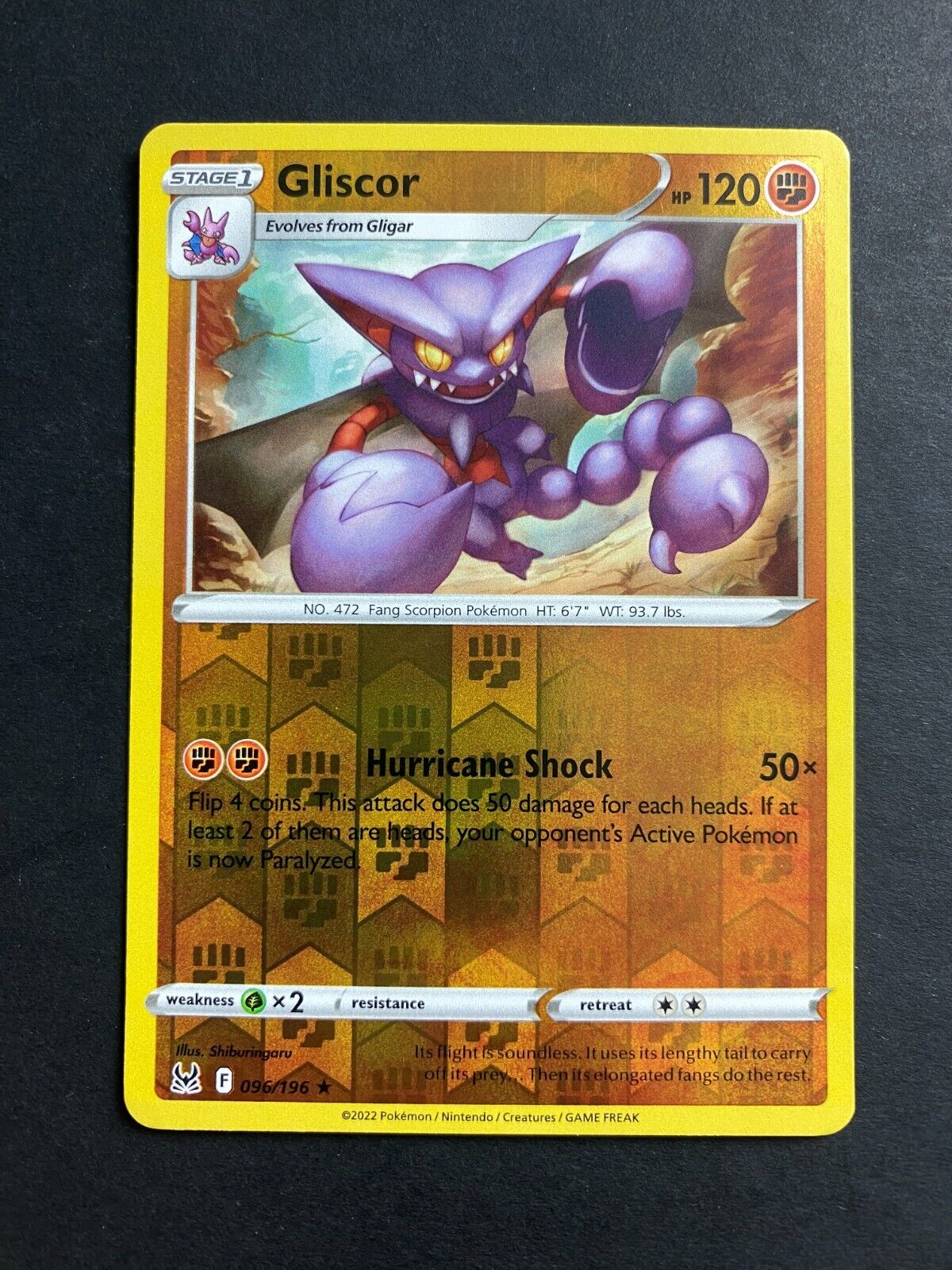 Pokemon Gliscor 096/196 Lost Origin Reverse Holo NM