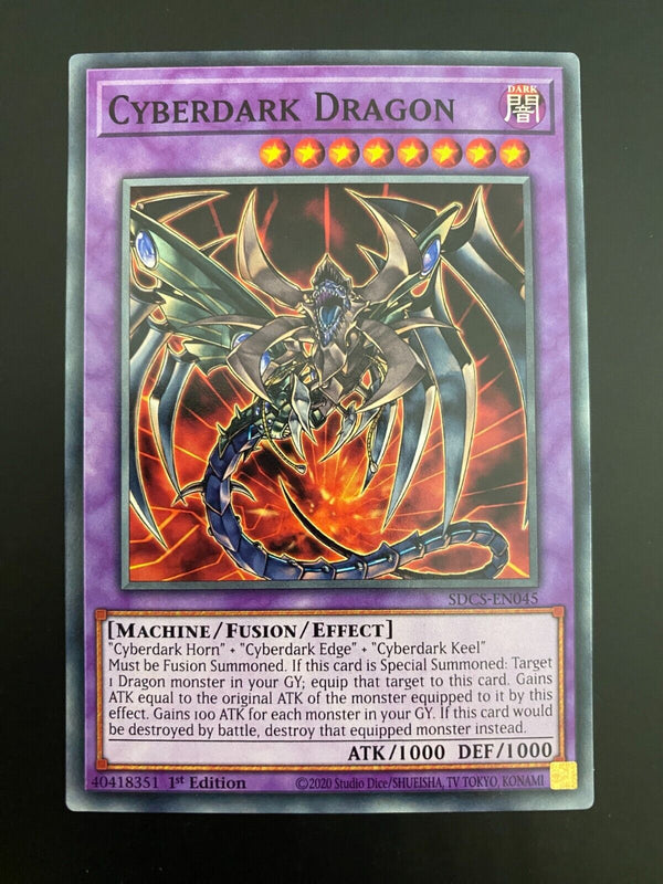 Yugioh Cyberdark Dragon SDCS-EN045 1st Edition NM