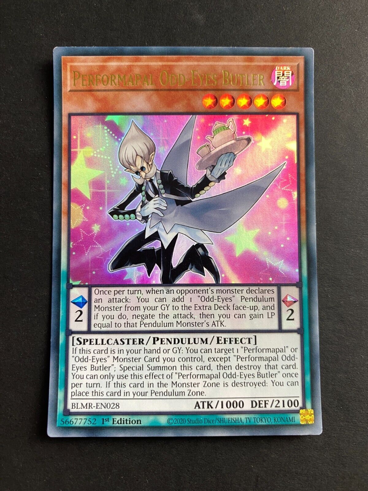 Yugioh Performapal Odd-Eyes Butler BLMR-EN028 Ultra Rare 1st Edition LP