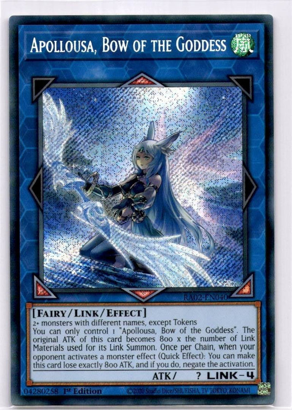 Yugioh Apollousa, Bow of the Goddess RA02-EN040 Secret Rare 1st Edition NM