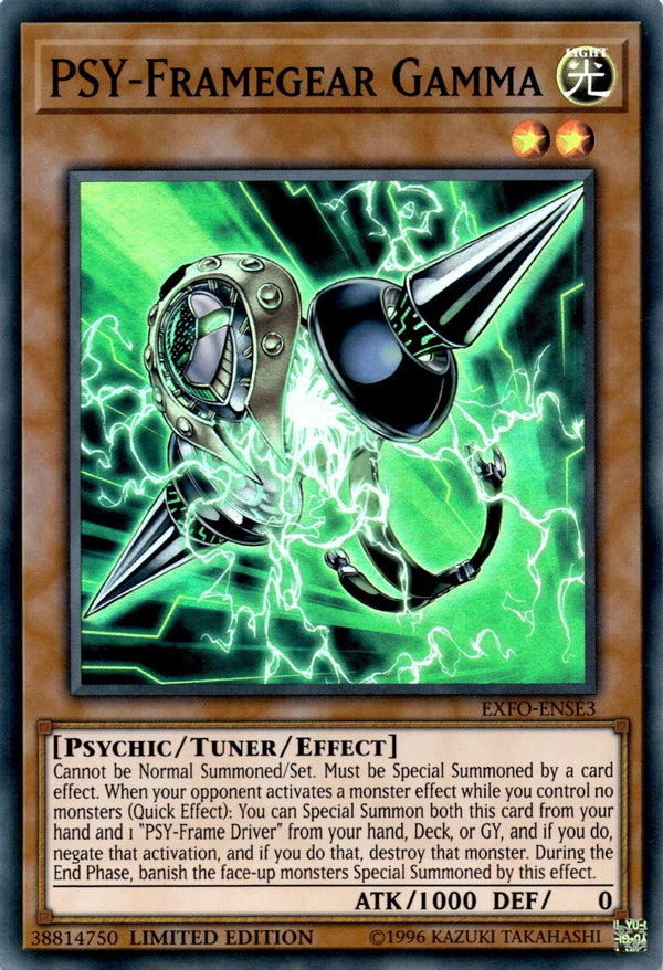 Yugioh PSY-Framegear Gamma EXFO-ENSE3 Super Rare Limited Edition LP