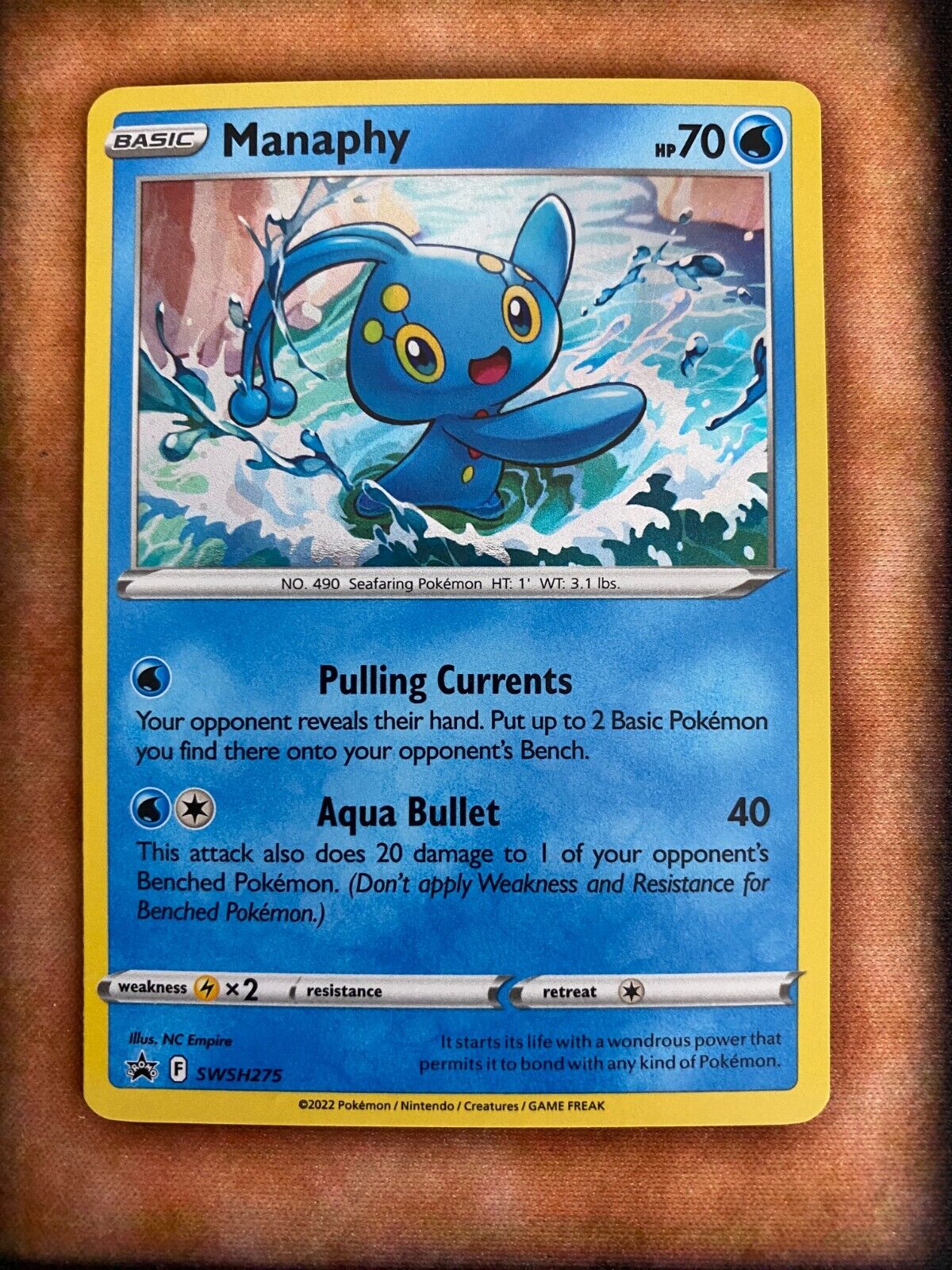 Pokemon Manaphy SWSH275 Black Star Promos Cosmos Holo (Swirl) VLP