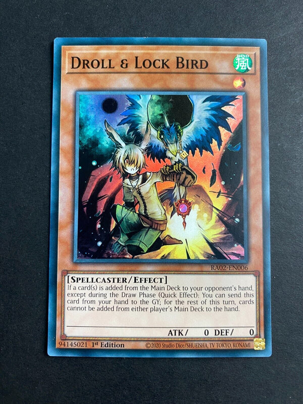 Yugioh Droll & Lock Bird RA02-EN006 Super Rare 1st Edition NM
