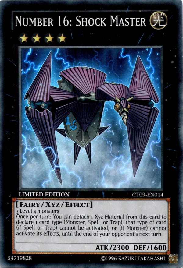 Yugioh Number 16: Shock Master CT09-EN014 Super Rare Limited Edition LP