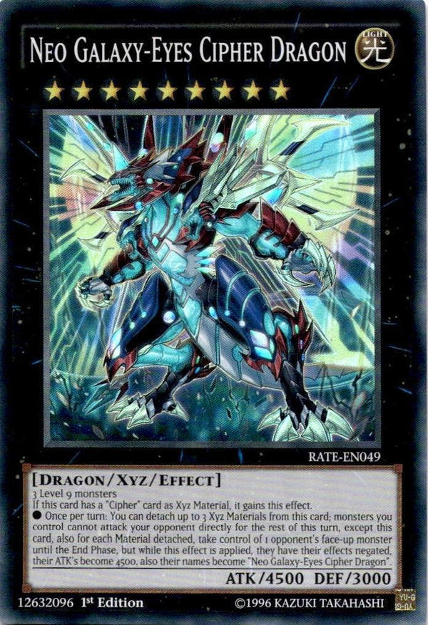 Yugioh Neo Galaxy-Eyes Cipher Dragon RATE-EN049 Super Rare 1st Edition VLP/NM