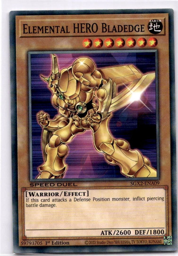 Yugioh Elemental HERO Bladedge SGX2-ENA09 Common 1st Edition NM
