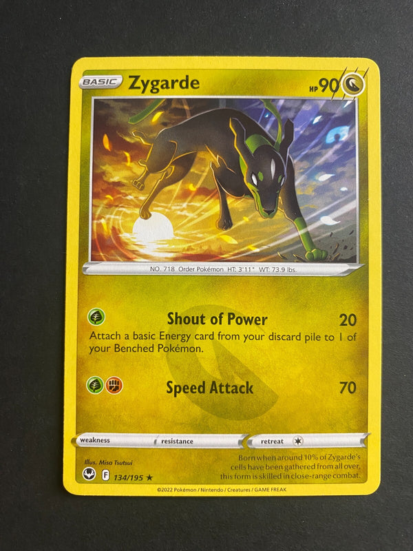 Pokemon Zygarde 134/195 Silver Tempest Rare Non Holo VLP/NM