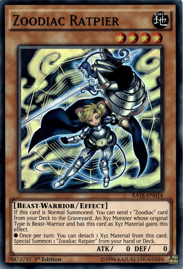 Yugioh Zoodiac Ratpier RATE-EN014 Super Rare 1st Edition VLP/NM