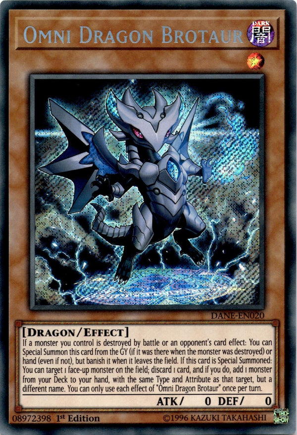 Yugioh Omni Dragon Brotaur DANE-EN020 Secret Rare 1st Edition VLP/NM