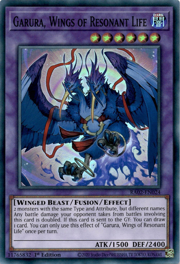 Yugioh Garura, Wings of Resonant Life RA02-EN024 Super Rare 1st Edition NM