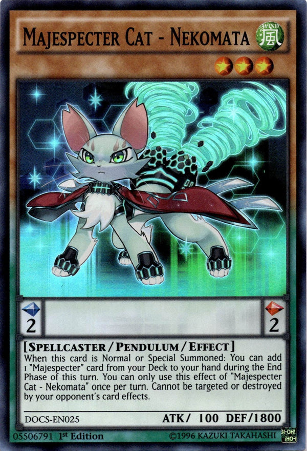 Yugioh Majespecter Cat - Nekomata DOCS-EN025 Super Rare 1st Edition NM