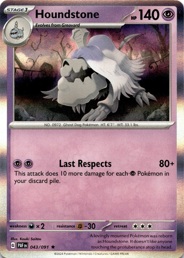 Pokemon Houndstone 043/091 Paldean Fates Holo NM