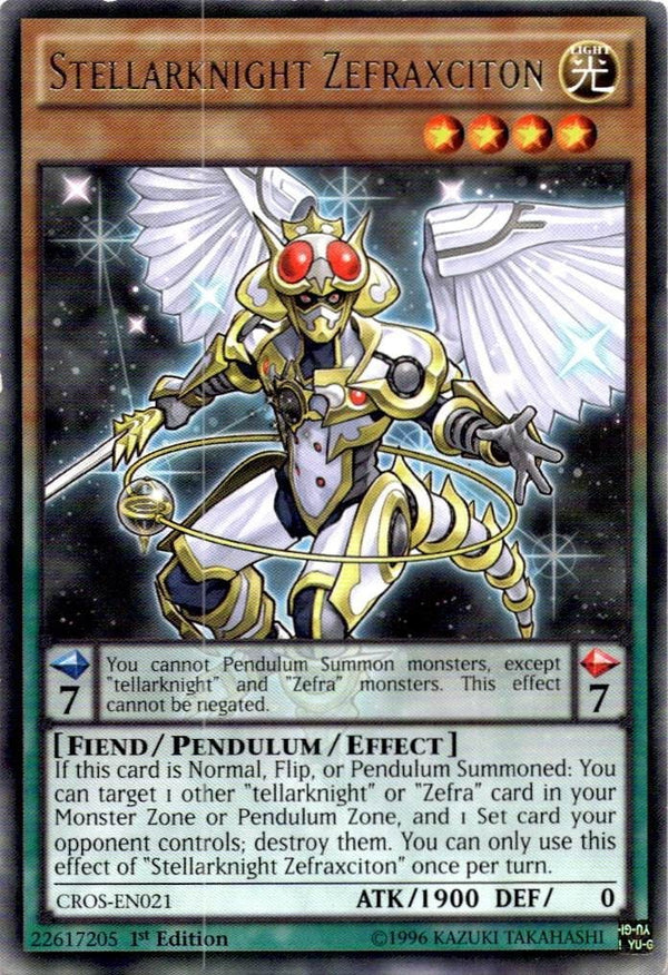 Yugioh Stellarknight Zefraxciton CROS-EN021 Rare 1st Edition MP