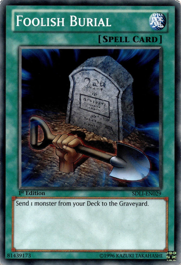 Yugioh Foolish Burial SDLI-EN029 Common 1st Edition MP