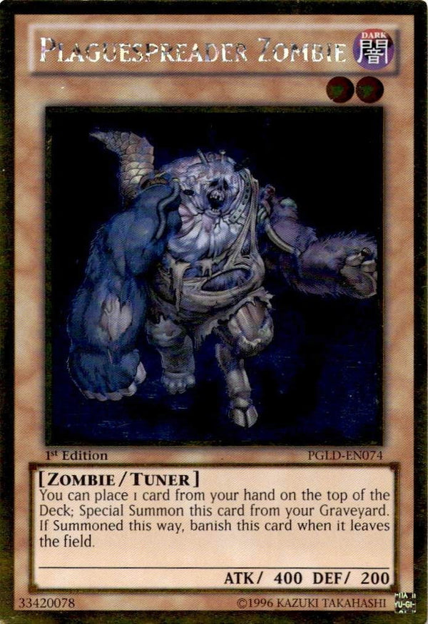 Yugioh Plaguespreader Zombie PGLD-EN074 Gold Rare 1st Edition MP/LP