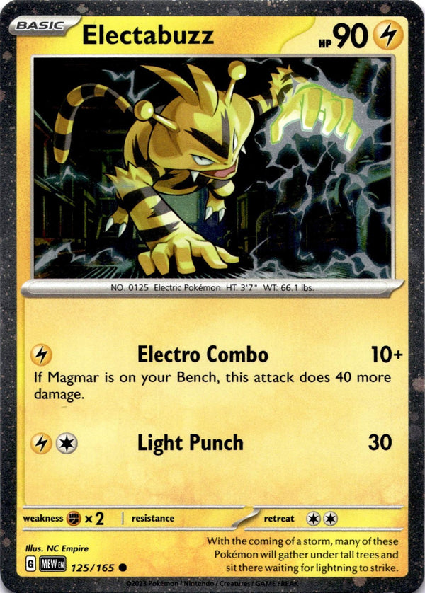 Pokemon Electabuzz 125/165 Pokemon 151 Cosmos Holo NM