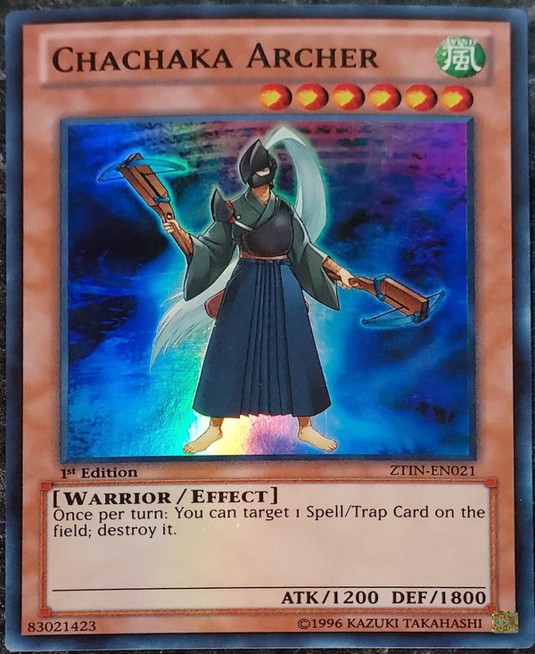 Yugioh Chachaka Archer ZTIN-EN021 Super Rare 1st Edition LP