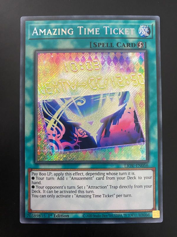 Yugioh Amazing Time Ticket LIOV-EN056 Secret Rare 1st Edition NM/MINT