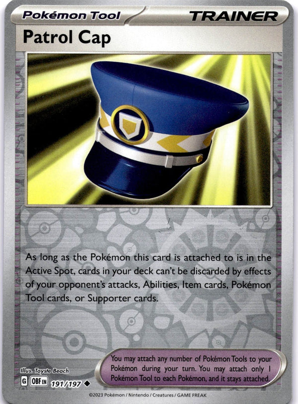 Pokemon Patrol Cap 191/197 Obsidian Flames Reverse Holo NM