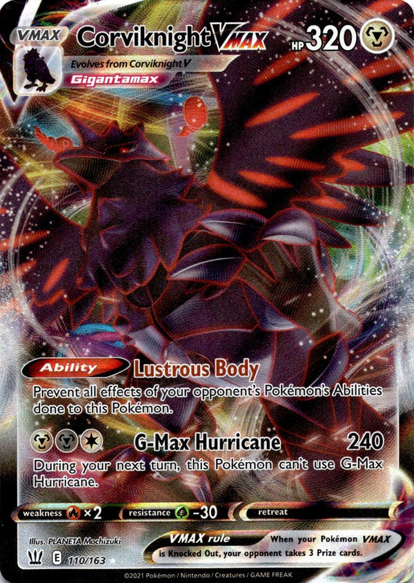 Pokemon Corviknight VMAX 110/163 Battle Styles Full Art Holo NM