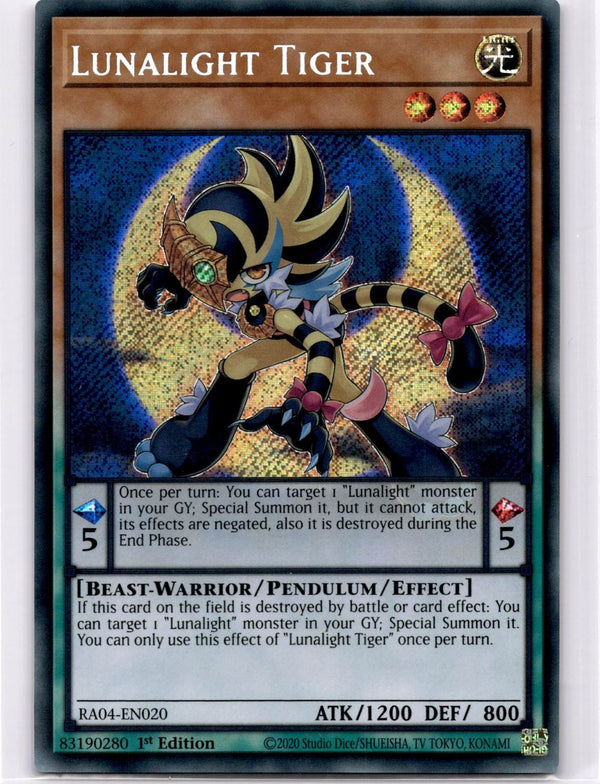 Yugioh Lunalight Tiger RA04-EN020 Secret Rare 1st Edition NM